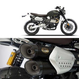 Tubo De Escape Con Homologación Acústica Acero Negro Copa Carbono - Zard Compatible Con Triumph Scrambler 1200 (2021-2023)