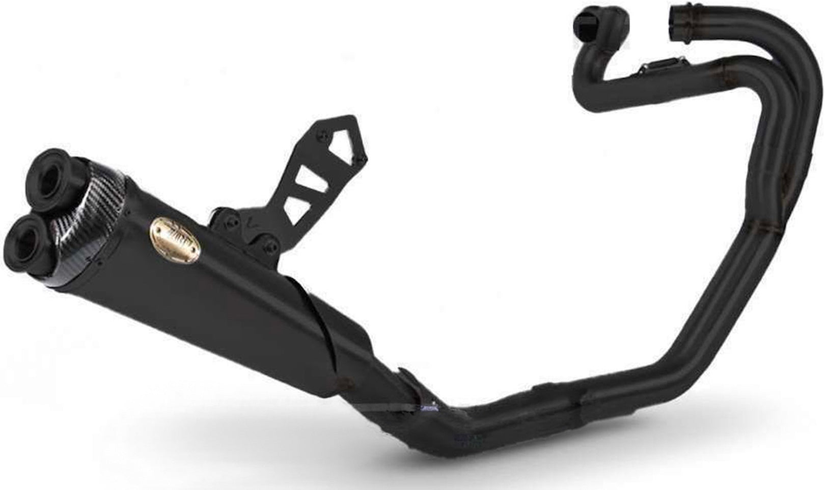 Complete Catalytic Exhaust System With Sound Certification Steel Black Endcap Carbon - Zard Compatible With Triumph Scrambler 1200 (2021-2023)