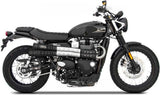 Exhaust Tip With Noise Certification Six Days Steel Black - Zard Compatible With Triumph Street Scrambler 900 (2017-2023)