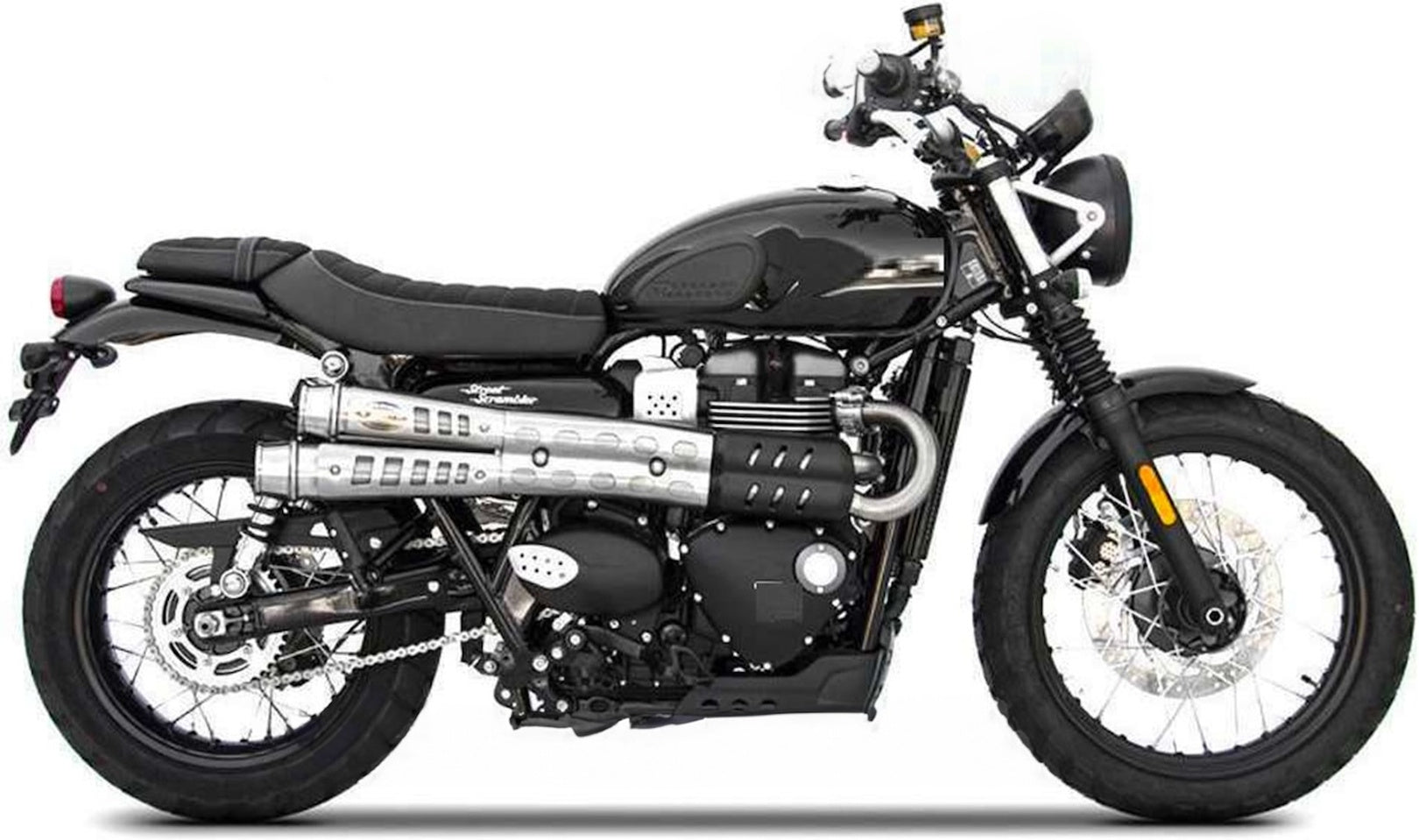 Exhaust Tip With Noise Certification Six Days Stainless Steel - Zard Compatible With Triumph Scrambler 900 (2017-2023)