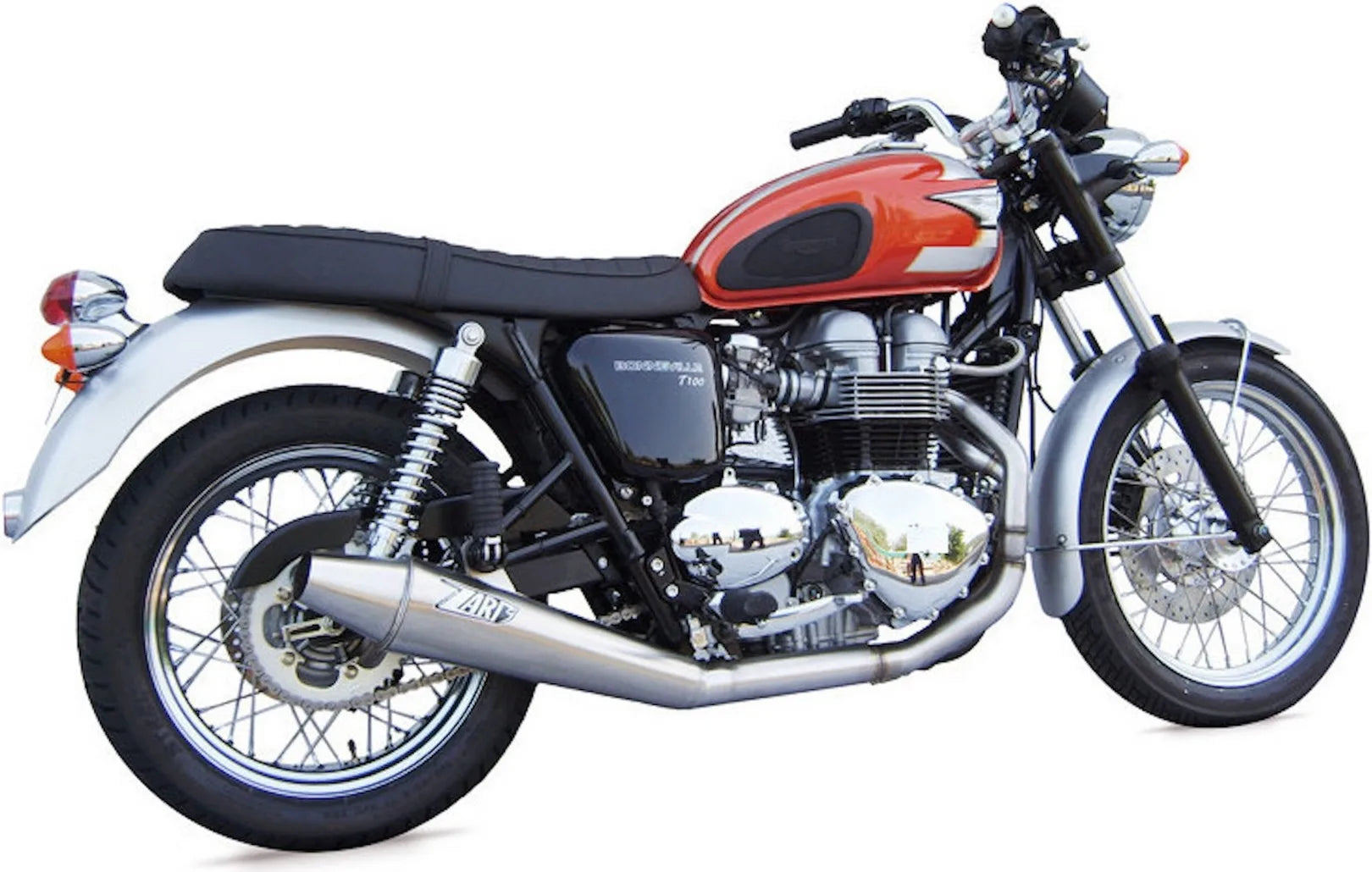Sistema De Escape Completo Con Catalizador Y Homologación Acústica Conical Low Acero - Zard Compatible Con Triumph Thruxton 900 (2001-2016)