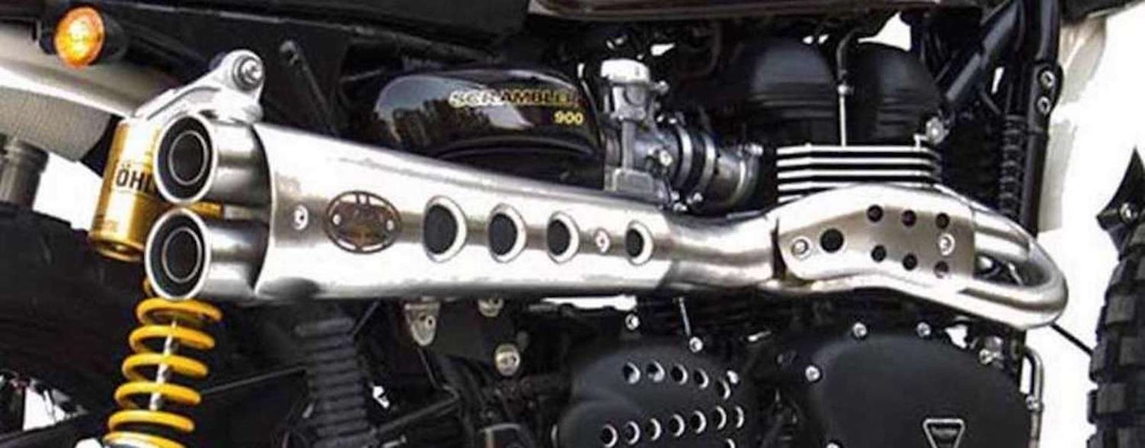 Complete Catalytic Exhaust System With Sound Certification Special Edition High Stainless Steel - Zard Compatible With Triumph Scrambler 900 (2001-2016)