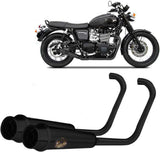 Sistema De Escape Completo Sin Catalizador Y Con Homologación Acústica Back Acero Negro - Zard Compatible Con Triumph Bonneville T120 (2016-2020)
