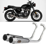 Sistema De Escape Completo Con Catalizador Y Homologación Acústica Acero - Zard Compatible Con Triumph Bonneville T120 (2016-2020)