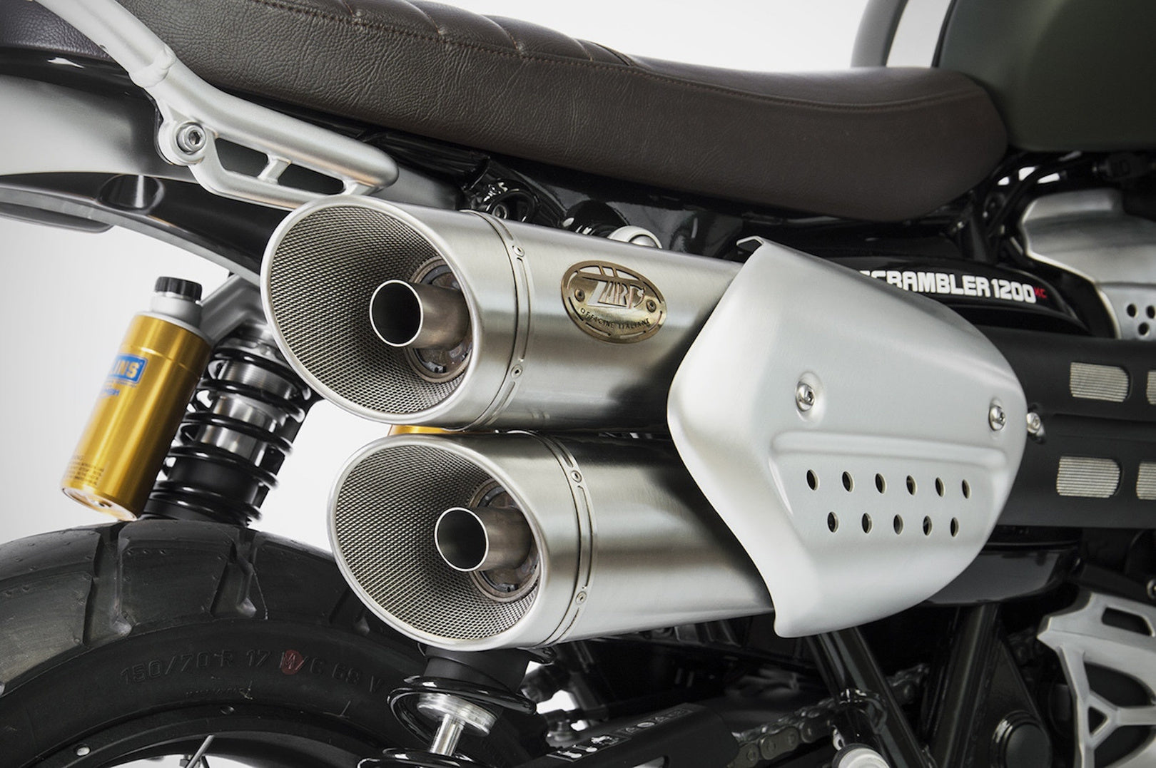 Exhaust Tip With Noise Certification Stainless Steel - Zard Compatible With Triumph Scrambler 1200 (2019-2020)