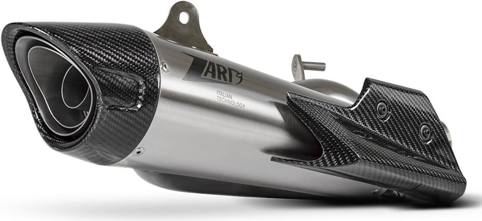 Exhaust Tip With Noise Certification Stainless Steel Endcap Carbon - Zard Compatible With Triumph Street Triple 765 (2020-2022)