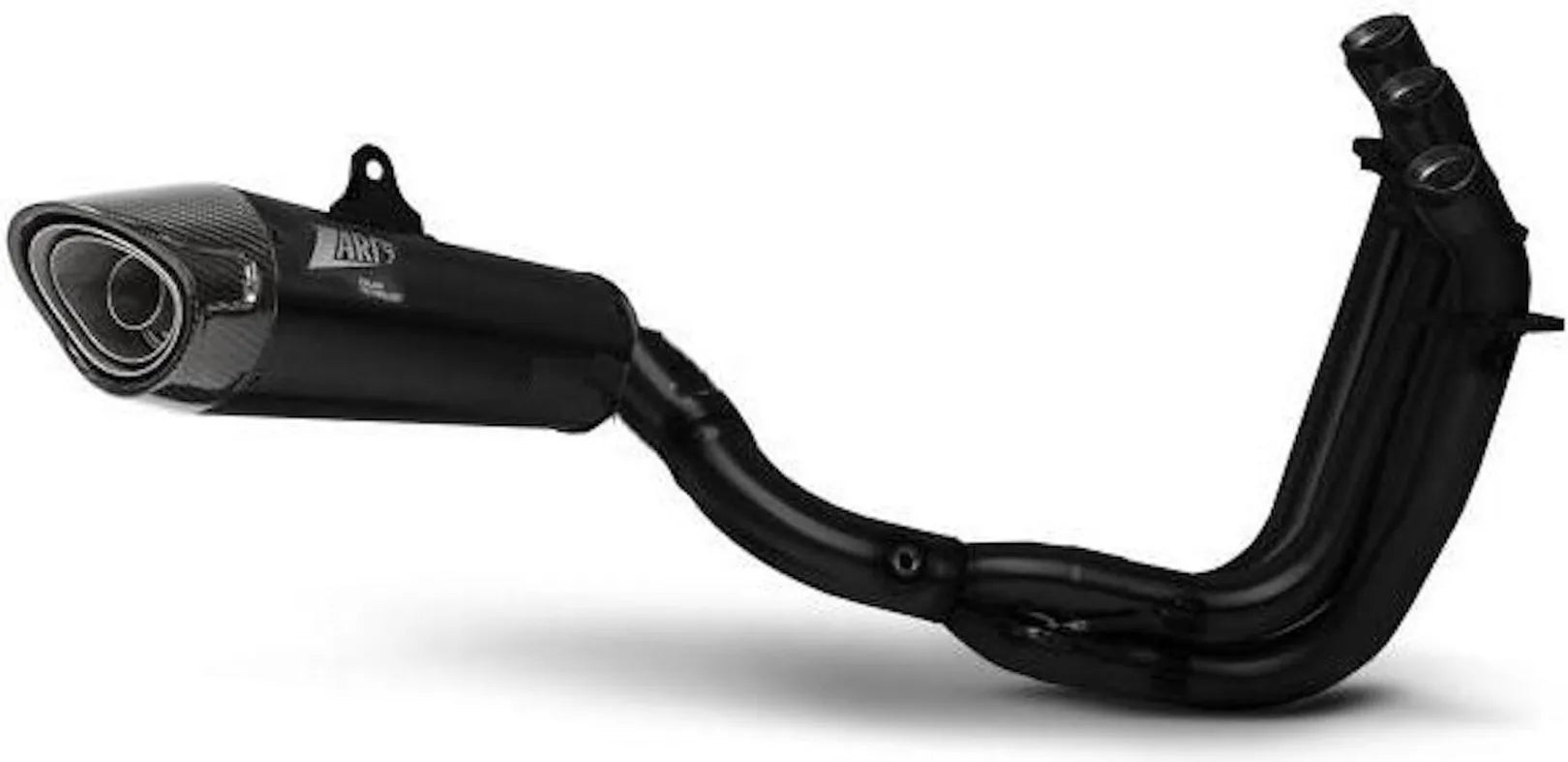 Sistema De Escape Completo Con Catalizador Y Homologación Acústica Titano Negro Copa Carbono - Zard Compatible Con Triumph Trident 660 (2021-2023)