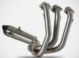 Complete Catalytic Exhaust System With Sound Certification Stainless Steel Endcap Carbon - Zard Compatible With Triumph Tiger 660 Sport (2021-2023)