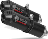 Escape Doble Con Homologación Acústica Oval Carbono Carbono - Mivv Compatible Con Suzuki Gsx-R 1300 Hayabusa (2008-2017)