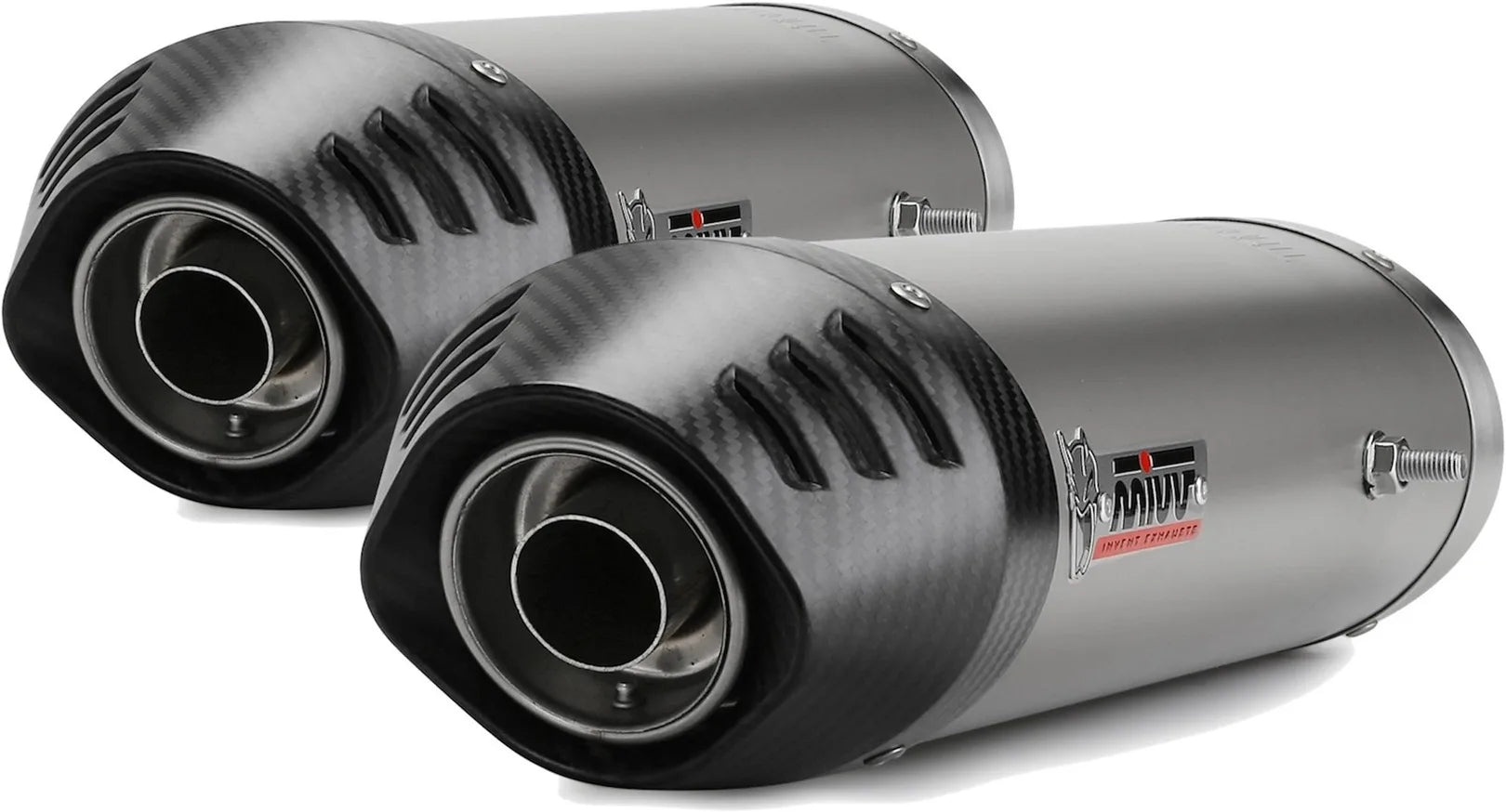 Doble Salida De Escape Con Catalizador Y Homologación Acústica Oval Titano Carbono - Mivv Compatible Con Ducati 1098 (2007-2011)