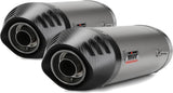 Dual Non-Catalytic Exhaust System With Sound Certification Oval Titanium Carbon - Mivv Compatible With Ducati 1098 (2007-2011)
