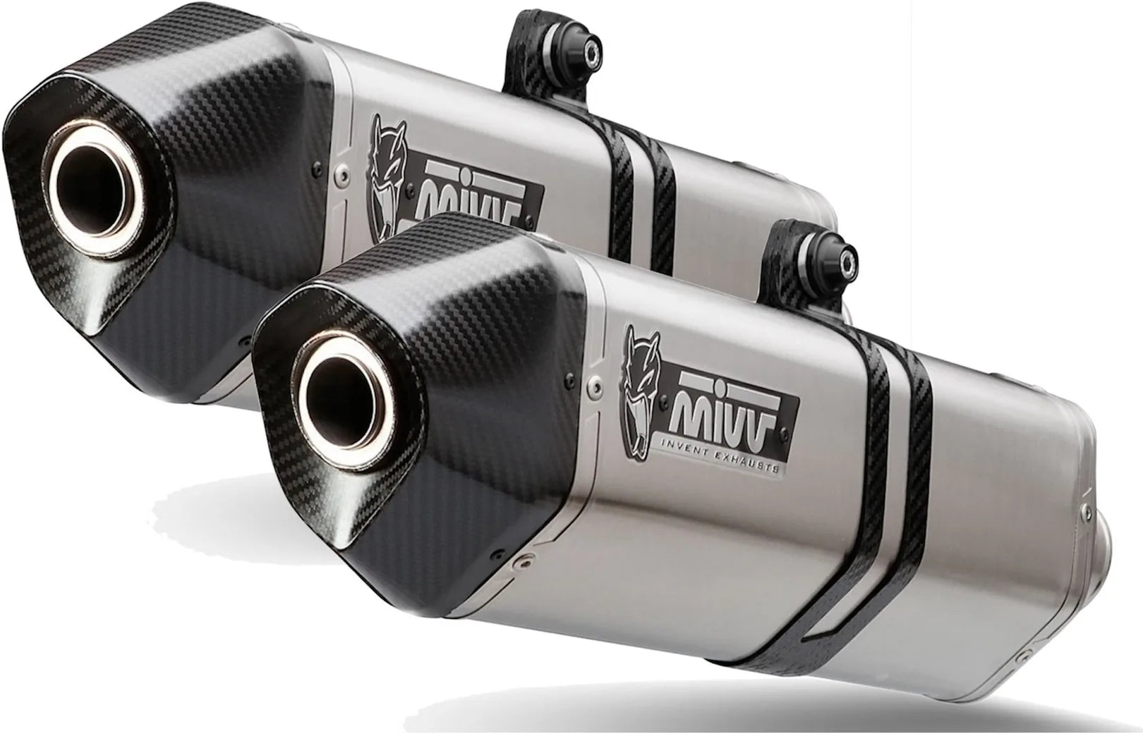 Escape Doble Con Homologación Acústica Speed Edge Acero Carbono - Mivv Compatible Con Suzuki Gsx-R 1300 Hayabusa (2008-2017)