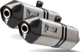 Escape Doble Con Homologación Acústica Speed Edge Acero Carbono - Mivv Compatible Con Suzuki Gsx-R 1300 Hayabusa (2008-2017)