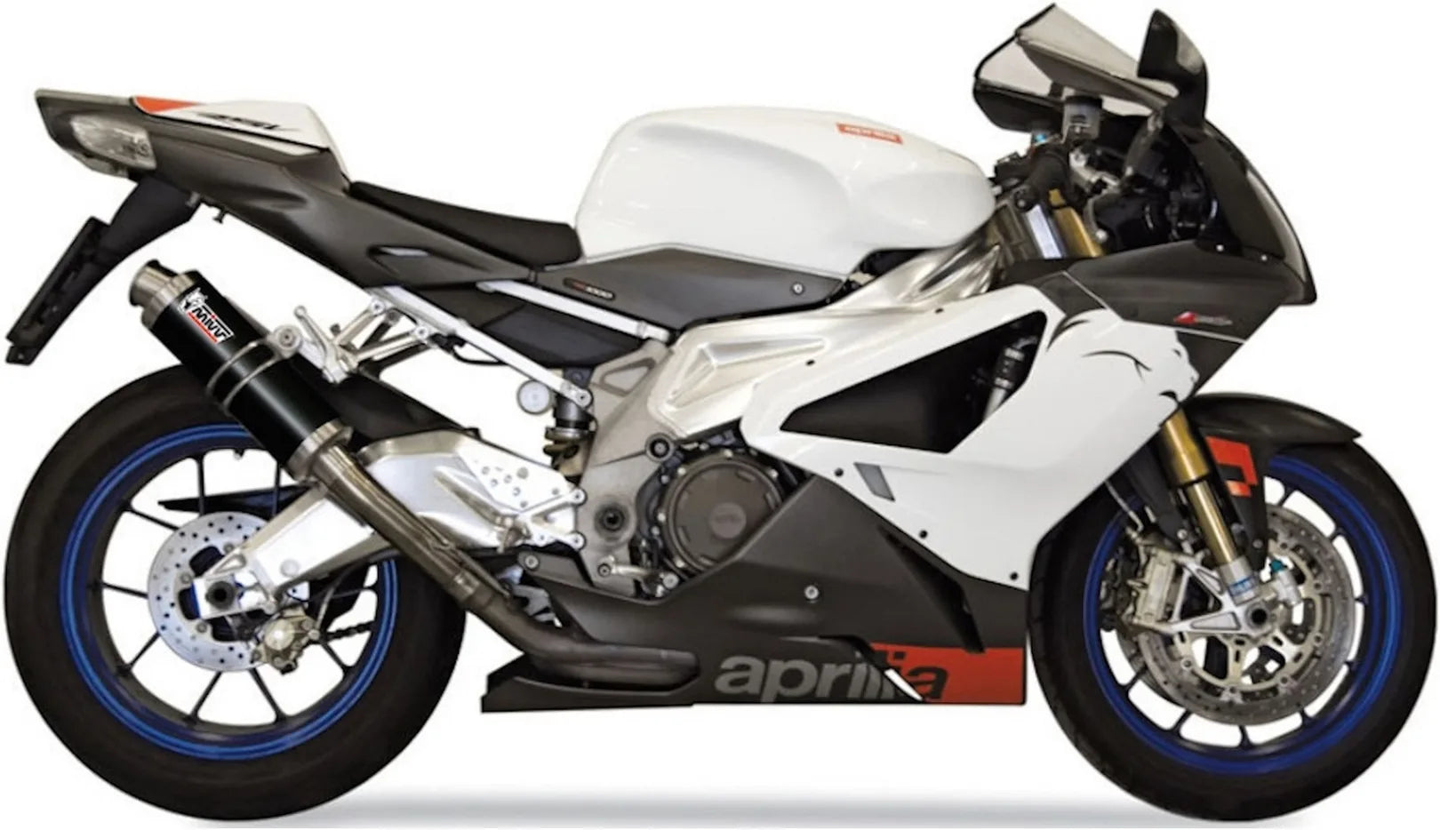 Escape Doble Sin Catalizador Con Homologación Acústica Gp Acero Negro - Mivv Compatible Con Aprilia Rsv 1000 (2004-2008)