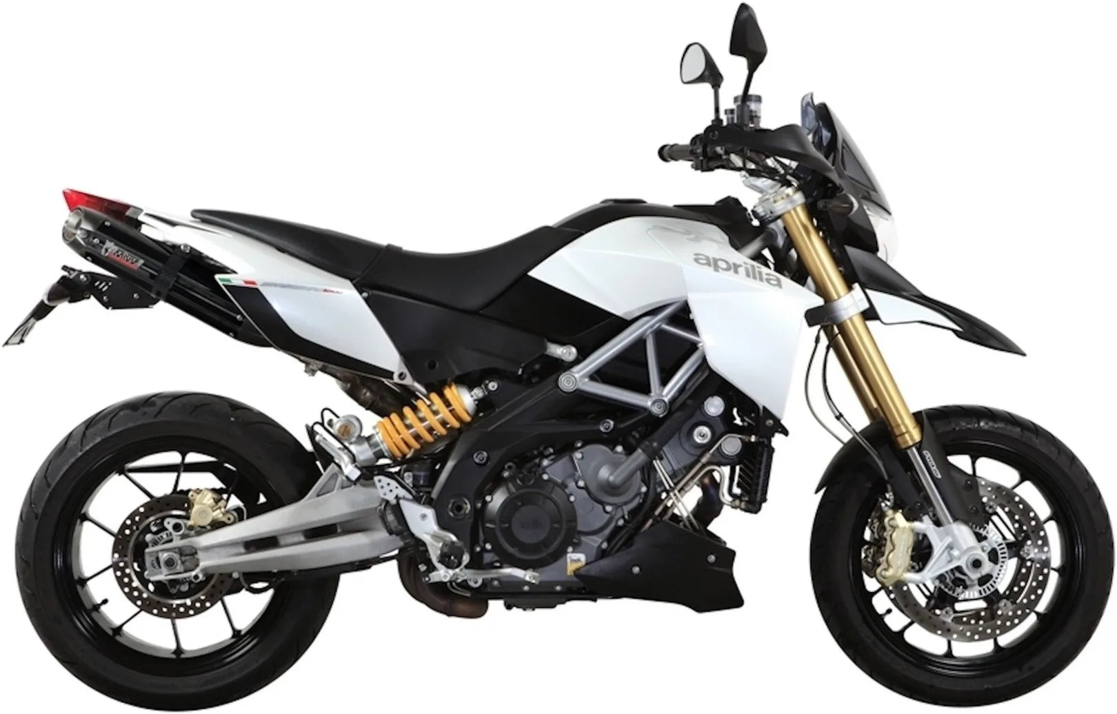 Escape Doble Sin Catalizador Con Homologación Acústica Suono Acero Negro Carbono - Mivv Compatible Con Aprilia Dorsoduro 1200 (2012-2016)