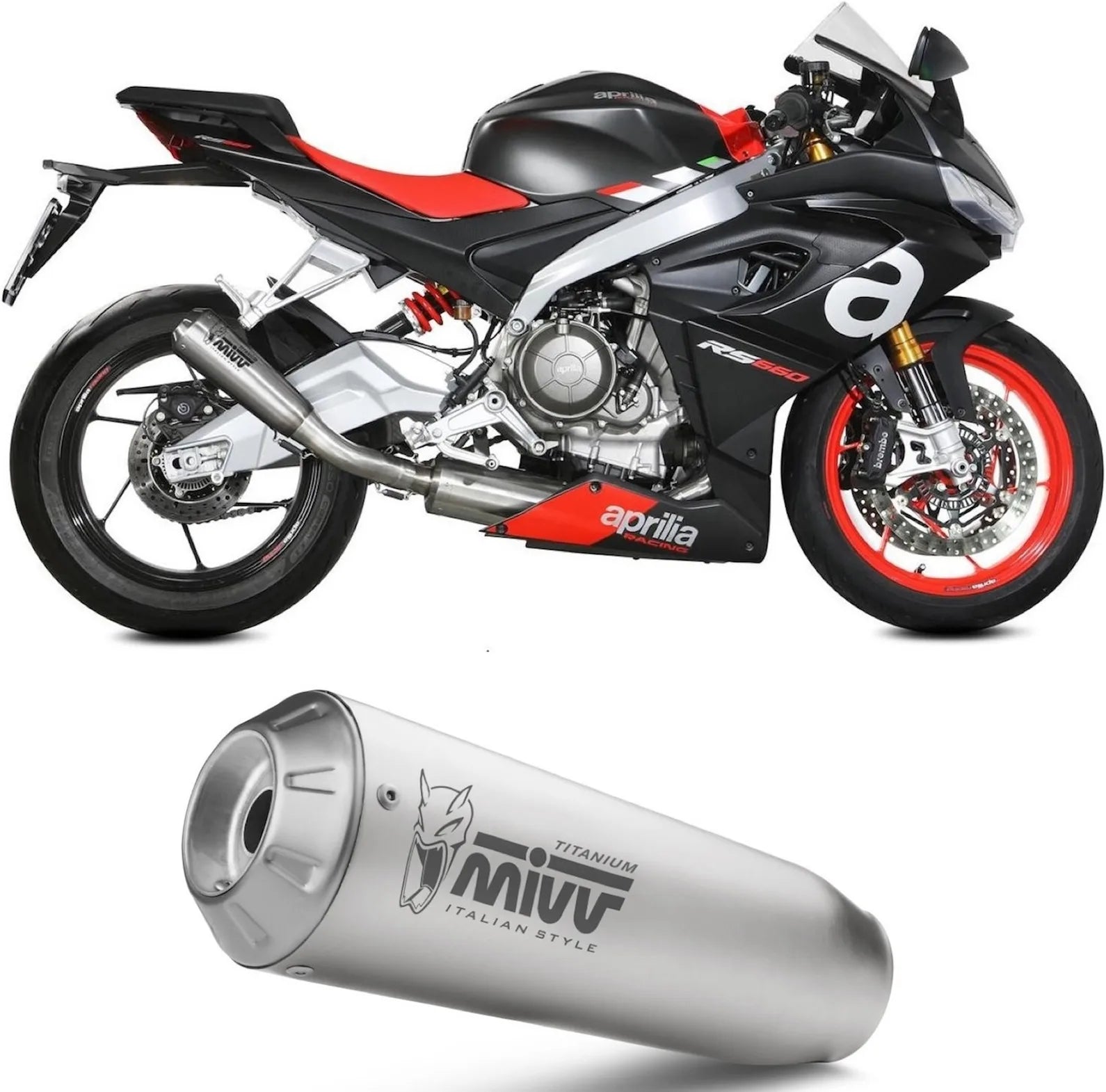 Sistema De Escape Completo Sin Catalizador Y Con Homologación Acústica X-M1 Titano - Mivv Compatible Con Aprilia Rs 660 (2020-2024)