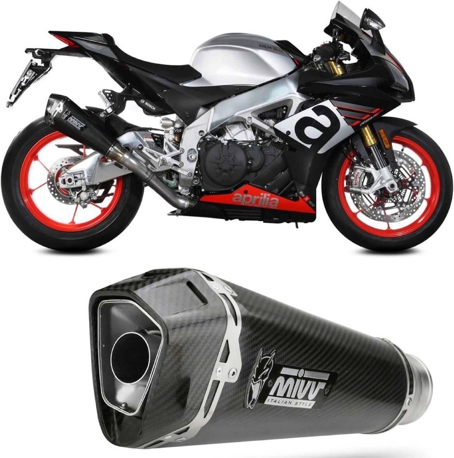 Non-Catalytic Exhaust Tip With Sound Certification Delta Race Carbon Carbon - Mivv Compatible With Aprilia Rsv4 (2017-2020)