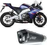 Sistema De Escape Completo Con Catalizador Y Homologación Acústica Delta Race Acero Negro Carbono - Mivv Compatible Con Aprilia Rs 125 (2021-2024)