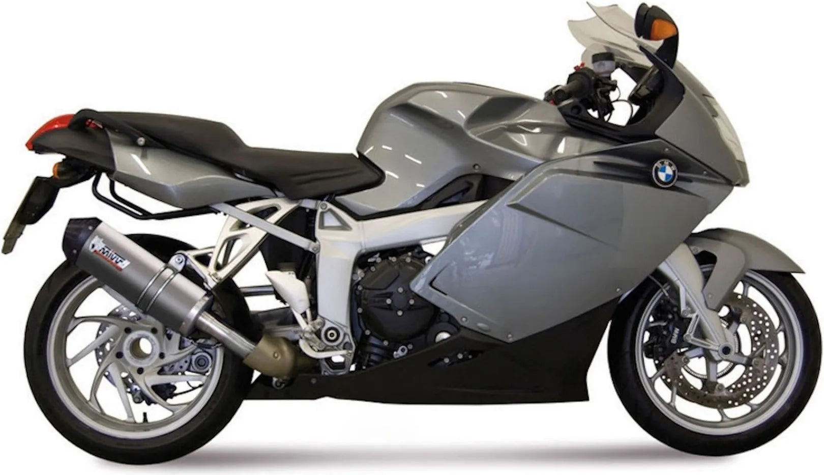 Tubo De Escape Con Catalizador Y Homologación Acústica Oval Titano Carbono - Mivv Compatible Con Bmw K 1200 S (2005-2008)