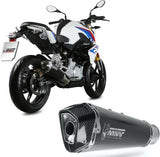 Sistema De Escape Completo Con Catalizador Y Homologación Acústica Delta Race Acero Negro Carbono - Mivv Compatible Con Bmw G 310 R (2018-2024)
