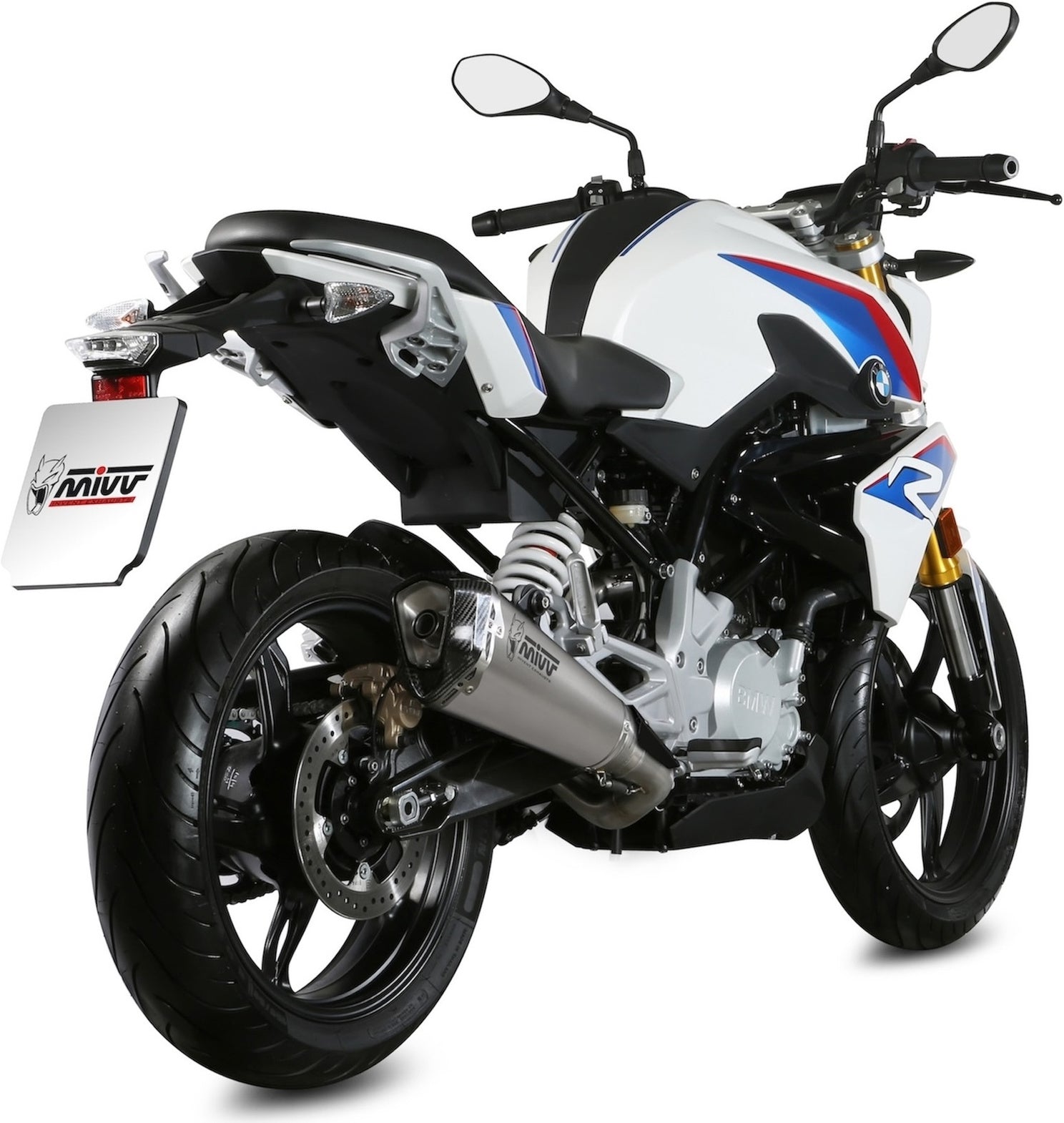 Complete Catalytic Exhaust System With Sound Certification Delta Race Stainless Steel Carbon - Mivv Compatible With Bmw G 310 R (2018-2024)
