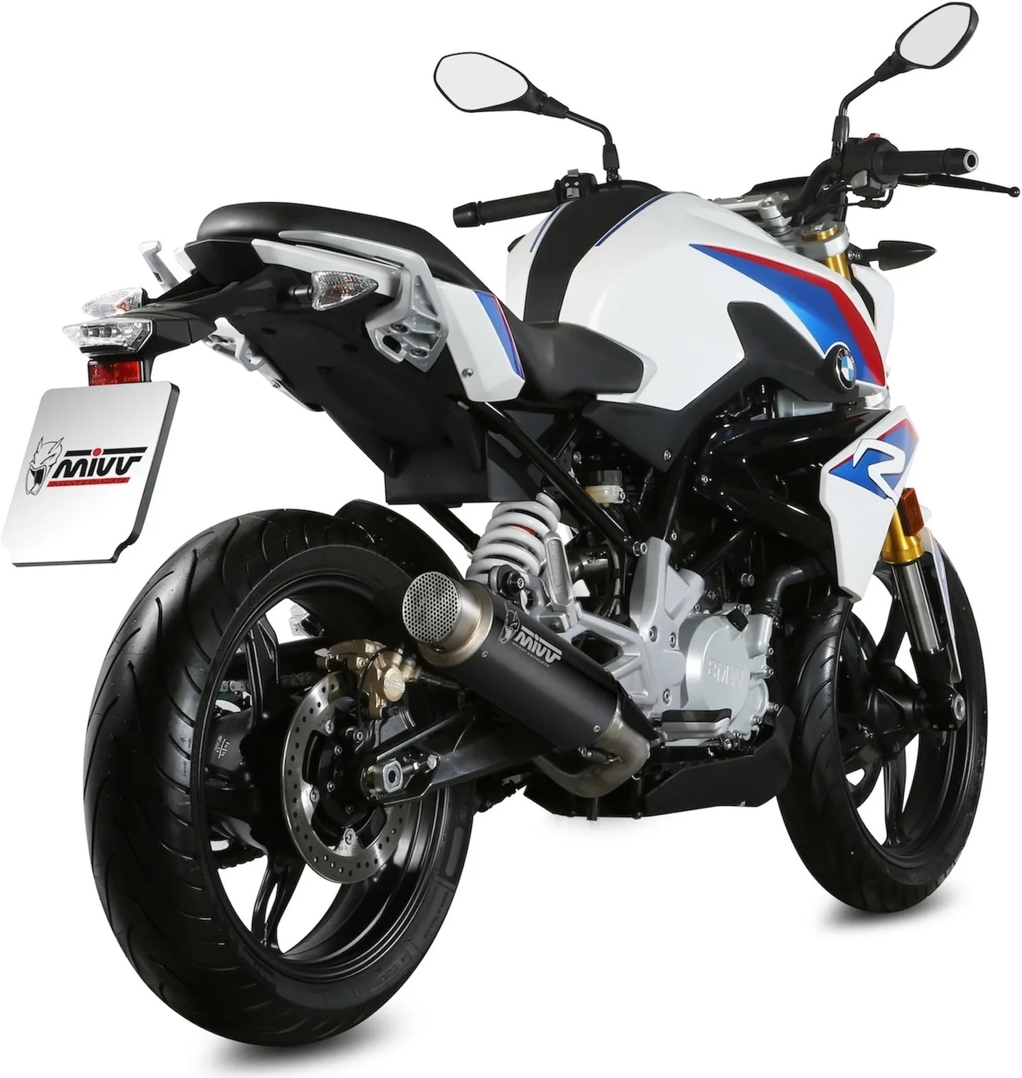 Sistema De Escape Completo Con Catalizador Y Homologación Acústica Gppro Acero Negro - Mivv Compatible Con Bmw G 310 R (2018-2024)