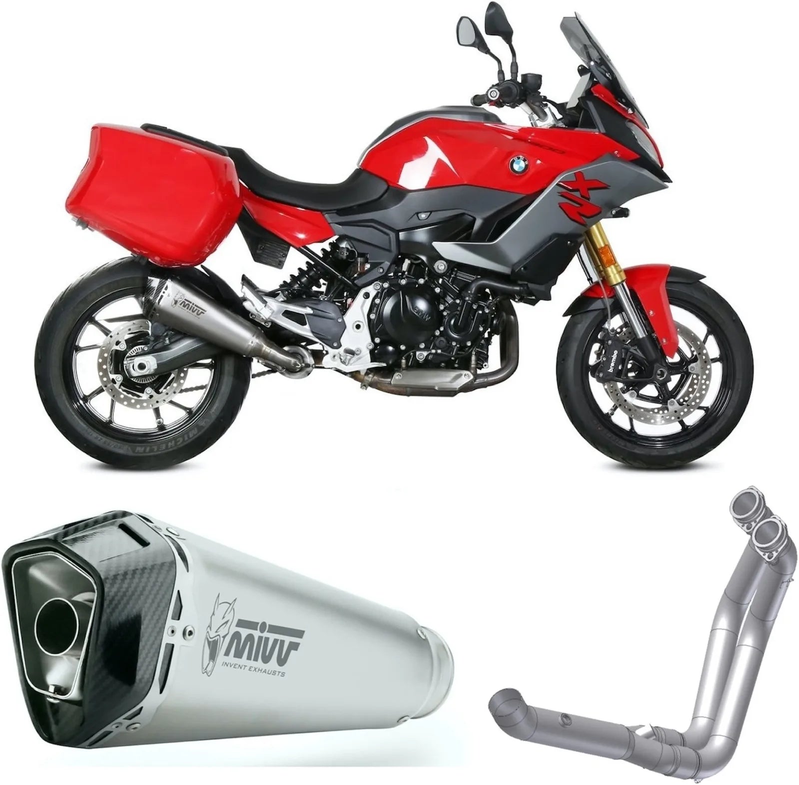 Sistema De Escape Completo Sin Catalizador Y Con Homologación Acústica Delta Race Acero Carbono - Mivv Compatible Con Bmw F 900 Xr (2020-2024)