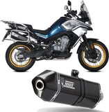 Exhaust Tip With Noise Certification Speed Edge Steel Black Carbon - Mivv Compatible With Cfmoto 800 Mt (2022-2024)
