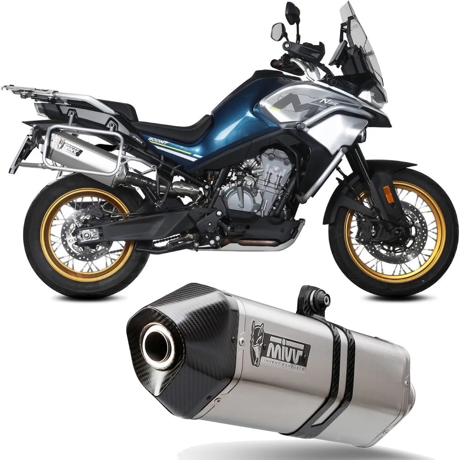 Tubo De Escape Con Homologación Acústica Speed Edge Acero Carbono - Mivv Compatible Con Cfmoto 800 Mt (2022-2024)