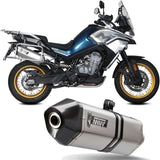 Exhaust Tip With Noise Certification Speed Edge Stainless Steel Carbon - Mivv Compatible With Cfmoto 800 Mt (2022-2024)