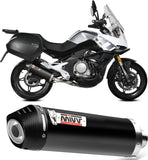 Tubo De Escape Sin Catalizador Y Con Homologación Acústica Oval Acero Negro Carbono - Mivv Compatible Con Cfmoto 650 Mt (2021-2024)
