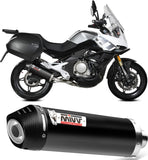 Catalytic Exhaust Tip With Sound Certification Oval Steel Black Carbon - Mivv Compatible With Cfmoto 650 Mt (2021-2024)
