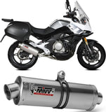 Non-Catalytic Exhaust Tip With Sound Certification Oval Stainless Steel - Mivv Compatible With Cfmoto 650 Mt (2021-2024)