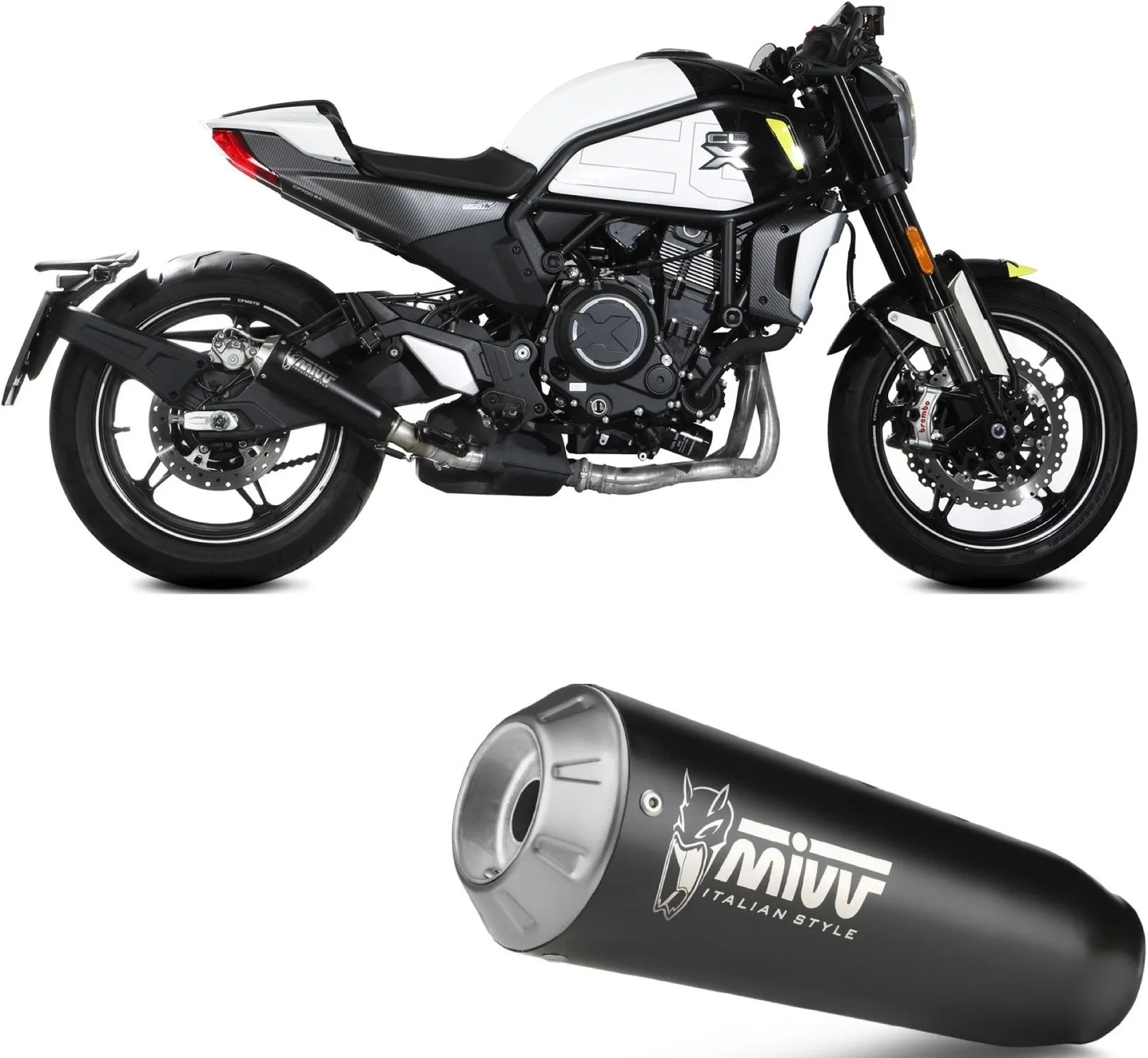 Tubo De Escape Con Homologación Acústica X-M1 Acero Negro - Mivv Compatible Con Cfmoto 700 Cl-X (2023-2024)