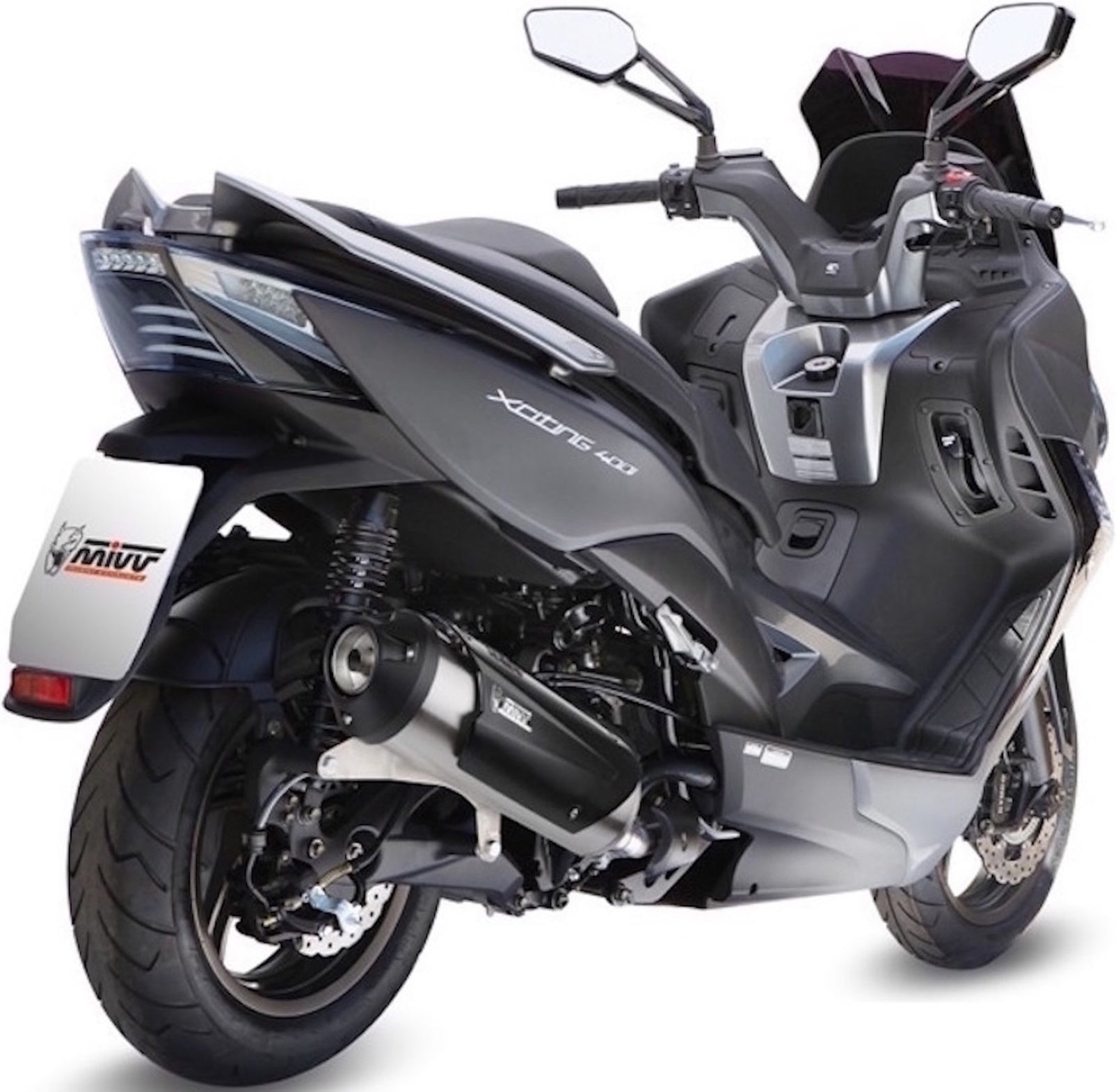 Complete Non-Catalytic Exhaust System With Sound Certification Urban Stainless Steel - Mivv Compatible With Kymco Xciting 400 (2013-2016)