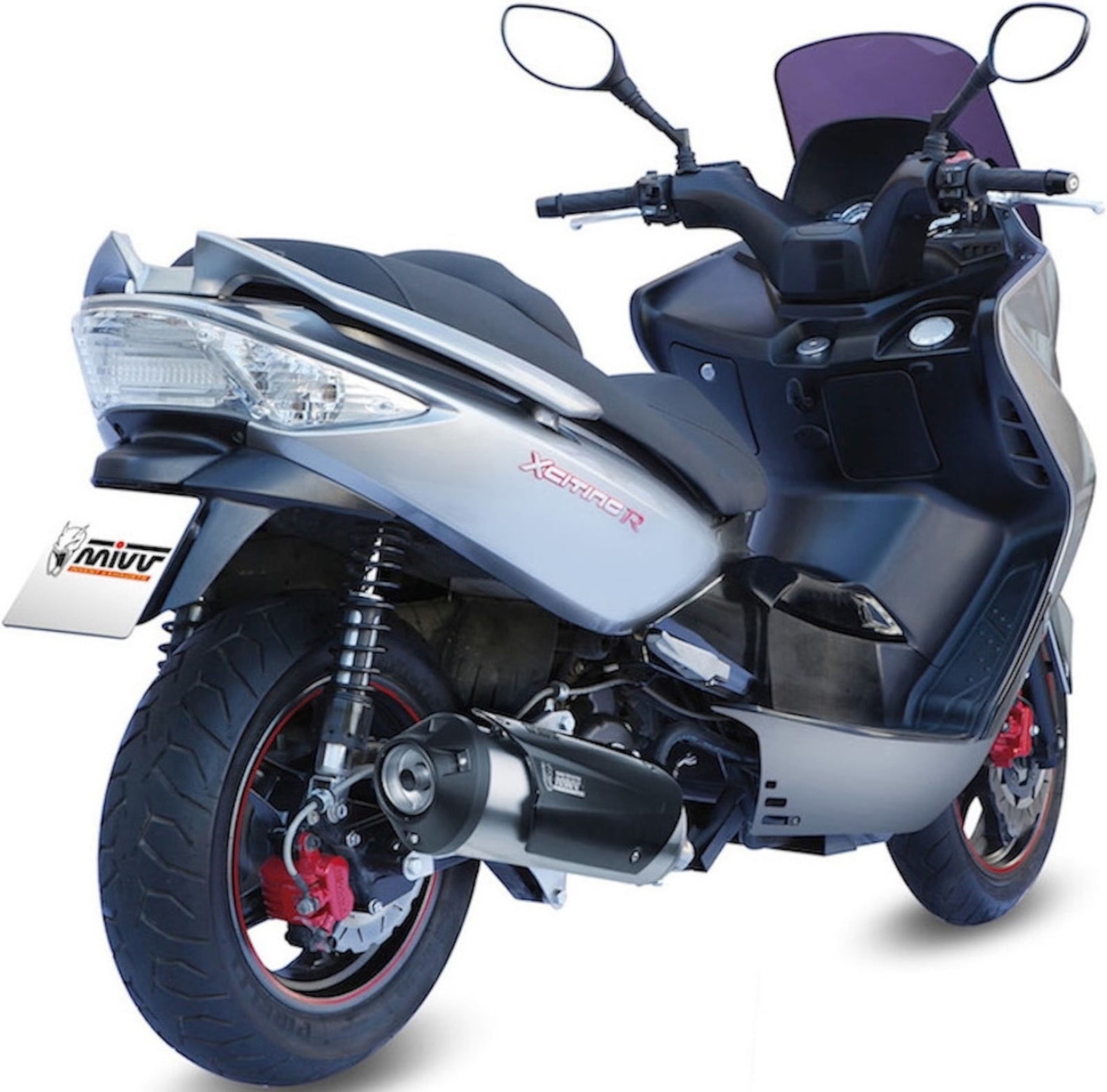 Complete Catalytic Exhaust System With Sound Certification Urban Stainless Steel - Mivv Compatible With Kymco Xciting 300 (2007-2014)