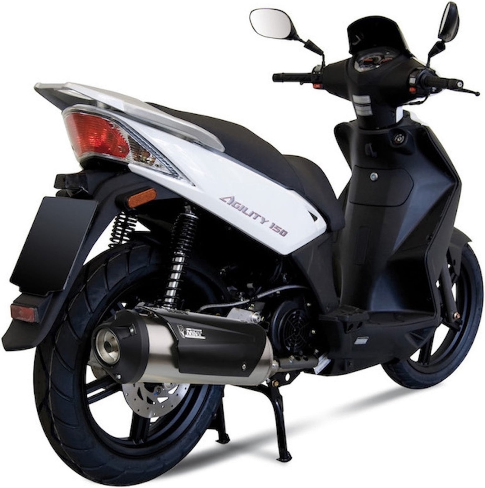 Complete Catalytic Exhaust System With Sound Certification Urban Stainless Steel - Mivv Compatible With Kymco Agility 200 R16 (2014-2016)