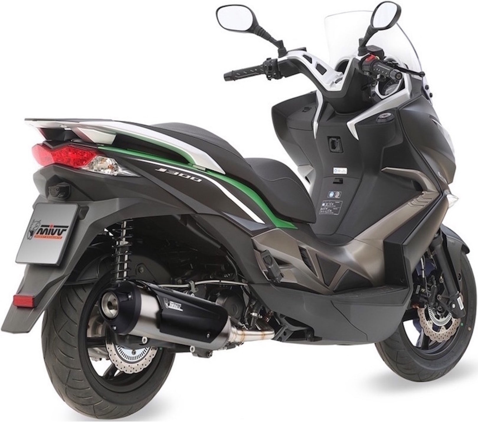 Complete Non-Catalytic Exhaust System With Sound Certification Urban Stainless Steel - Mivv Compatible With Kymco Dink Street 300 (2009-2012)