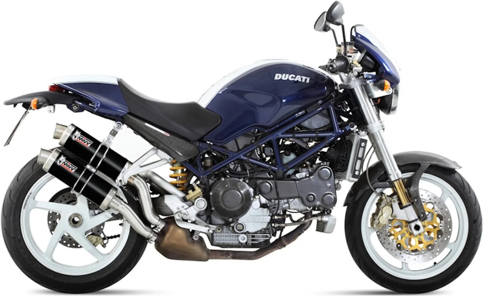 Escape Doble Con Homologación Acústica Gp Acero Negro - Mivv Compatible Con Ducati Monster S2R 1000 (2006-2007)