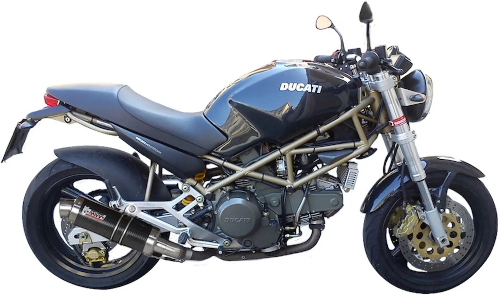 Escape Doble Con Homologación Acústica Gp Carbono - Mivv Compatible Con Ducati Monster 750 (1999-2002)