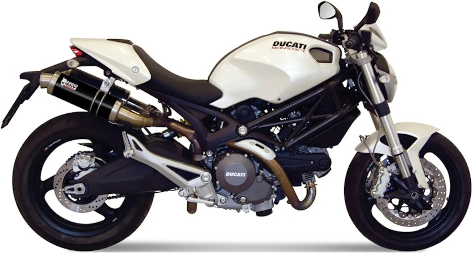 Escape Doble Sin Catalizador Con Homologación Acústica Gp Acero Negro - Mivv Compatible Con Ducati Monster 696 (2008-2014)