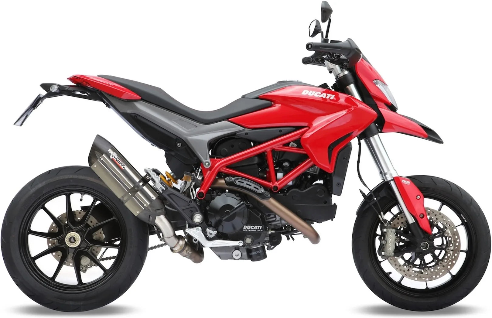 Tubo De Escape Con Catalizador Y Homologación Acústica Suono Acero Carbono - Mivv Compatible Con Ducati Hypermotard 821 (2013-2015)