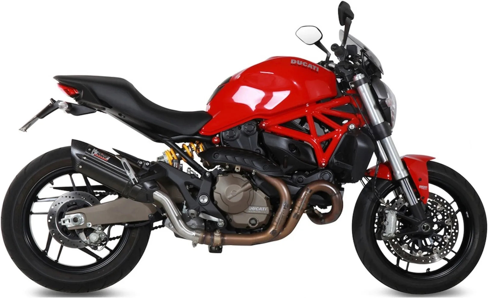 Tubo De Escape Con Catalizador Y Homologación Acústica Suono Acero Negro Carbono - Mivv Compatible Con Ducati Monster 821 (2014-2017)