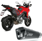 Exhaust Tip With Noise Certification Delta Race Steel Black Carbon - Mivv Compatible With Ducati Multistrada 1260 (2018-2020)