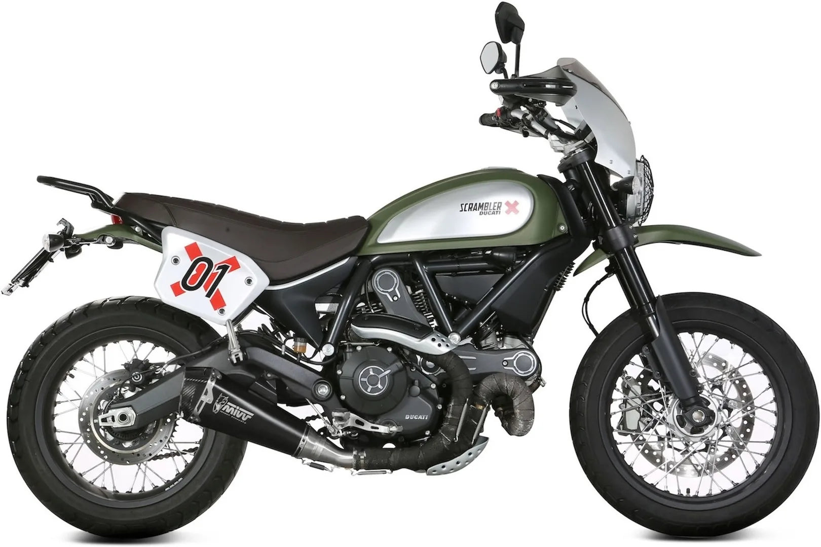 Tubo De Escape Con Catalizador Y Homologación Acústica Delta Race Acero Negro Carbono - Mivv Compatible Con Ducati Scrambler 800 (2015-2020)