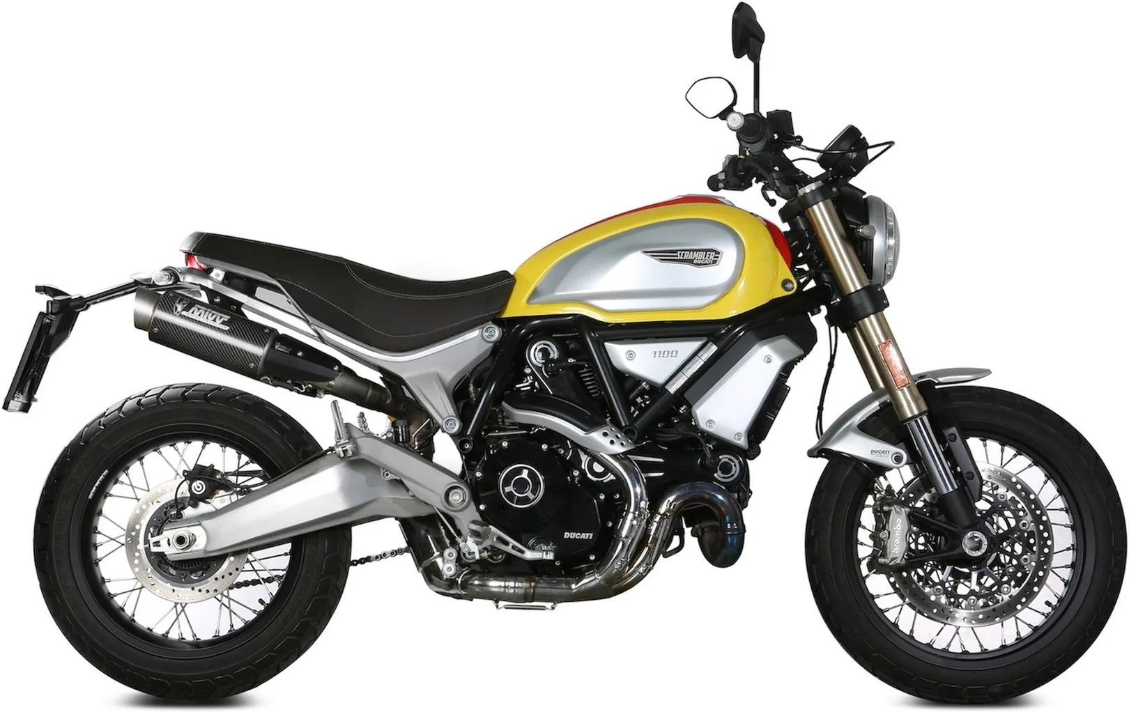 Escape Doble Con Homologación Acústica Gppro Carbono - Mivv Compatible Con Ducati Scrambler 1100 (2018-2020)
