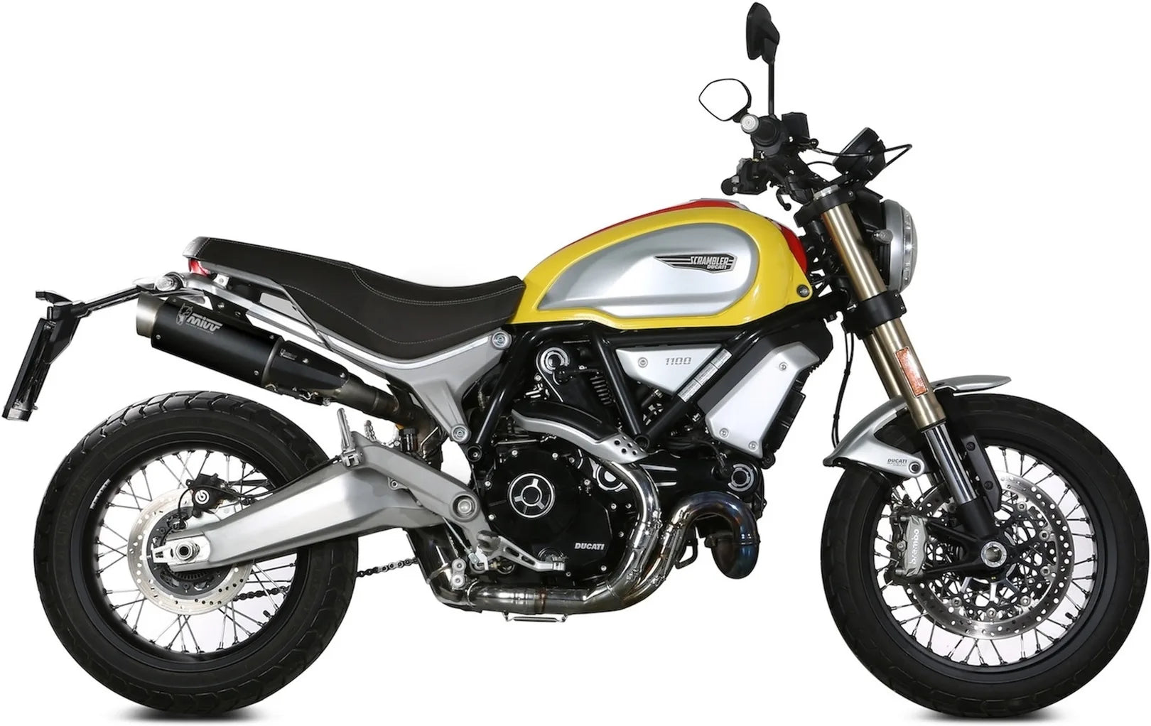 Escape Doble Con Homologación Acústica Gppro Acero Negro - Mivv Compatible Con Ducati Scrambler 1100 (2018-2020)
