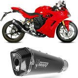 Tubo De Escape Sin Catalizador Y Con Homologación Acústica Delta Race Acero Negro Carbono - Mivv Compatible Con Ducati Supersport 939 - S (2017-2020)