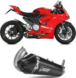 Catalytic Exhaust Tip With Sound Certification Delta Race Steel Black Carbon - Mivv Compatible With Ducati Panigale V2 (2020-2024)