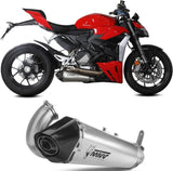 Tubo De Escape Con Catalizador Y Homologación Acústica Delta Race Acero Carbono - Mivv Compatible Con Ducati Streetfighter V2 (2022-2024)